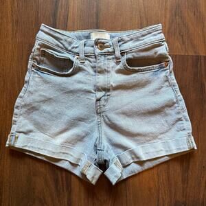 H&M Light Wash High Rise Denim Shorts Women’s US 2 Rolled Cuff Summer Beach